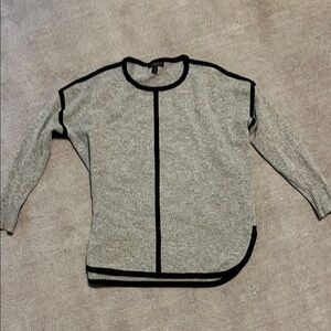 j. Crew wool Gray Sweater with Black Trim. XXS